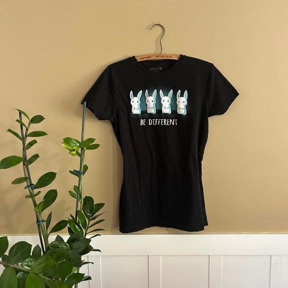 The Unbranded Brand Tops - Black "Be Different" y2k women's #goth #emo Measures L